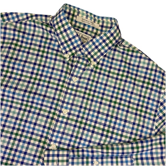 L.L. Bean Other - LL Bean Shirt Mens M Tall Blue Plaid Check Traditional Fit Casual Outdoor Preppy